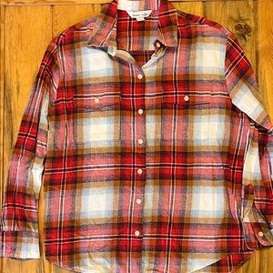Old Navy Red Plaid Button-Down women’s Shirt